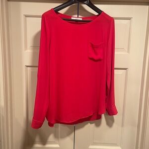 LOFT Vibrant coral Long Sleeve blouse Women’s Large